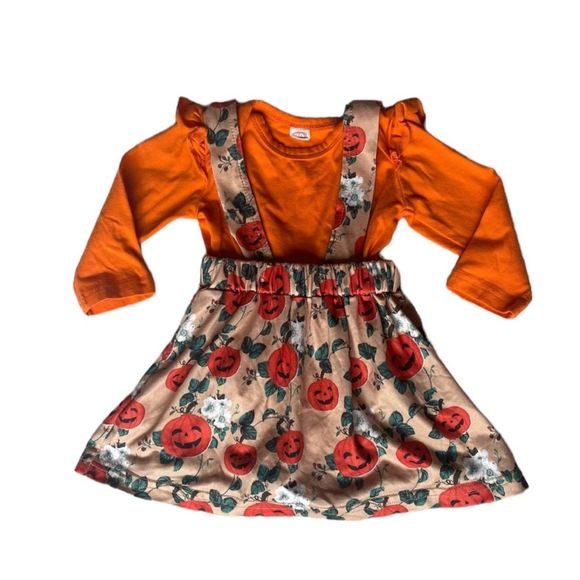 Other - 6-12 month fall pumpkin jumper and orange long sleeve bodysuit.